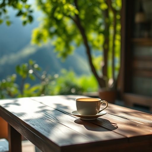 白云山茶肆窗外景色