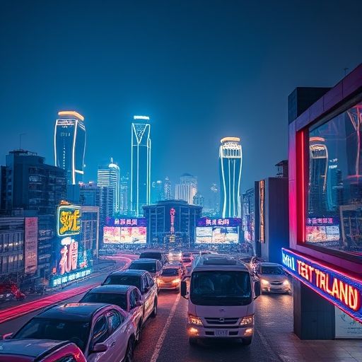广州夜景与工作室招牌