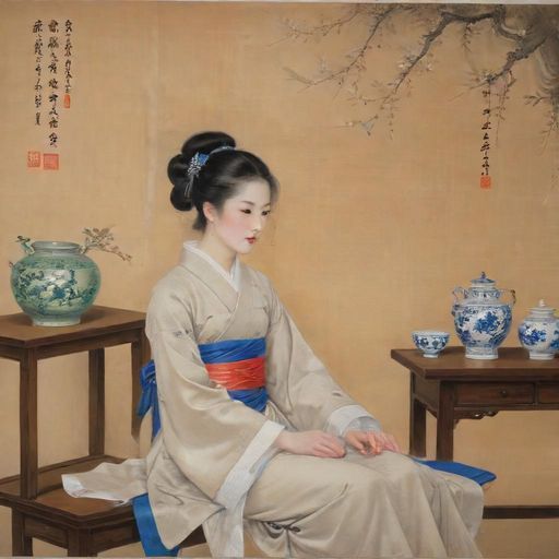 茶具特写插画