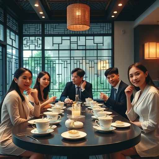高端茶会社交场景