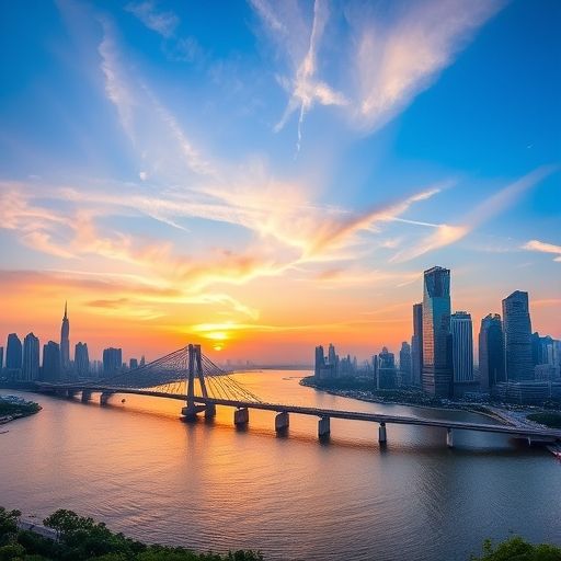 珠江边的海珠区风光