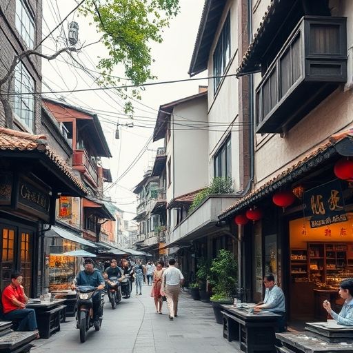 广州荔湾区喝茶街景