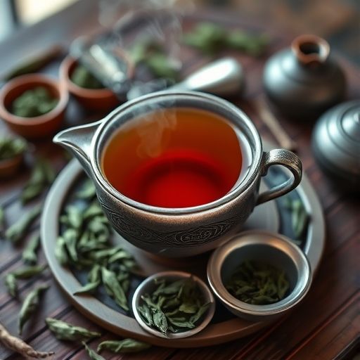 品茶工具与茶叶特写