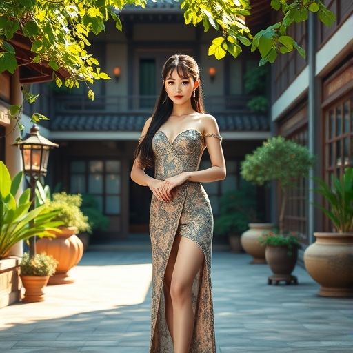 茶肆庭院的悠然景致