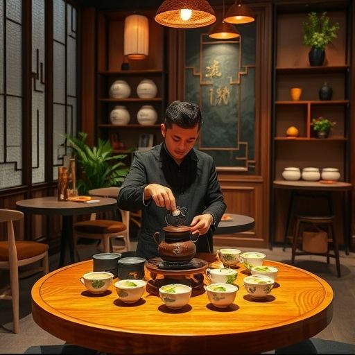 天河区茶肆内部