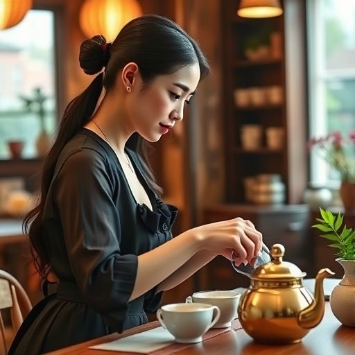 顾客参与DIY泡茶活动
