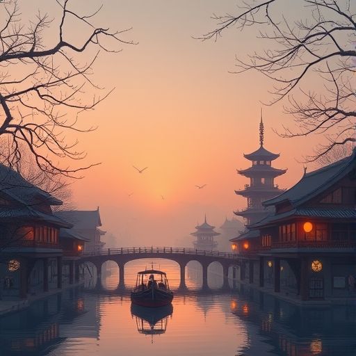 茶楼内景插画