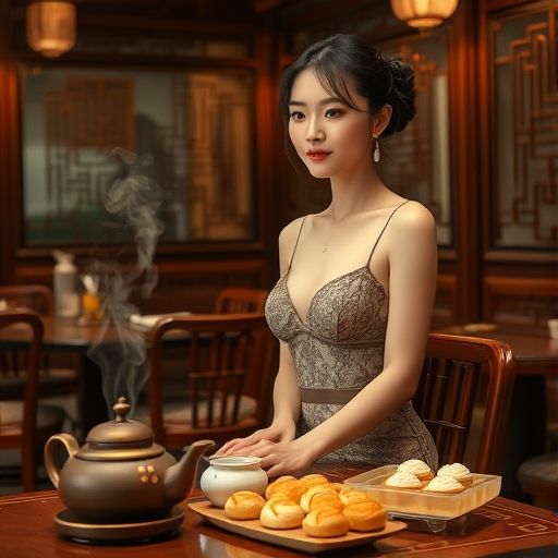 广州茶肆品茶场景