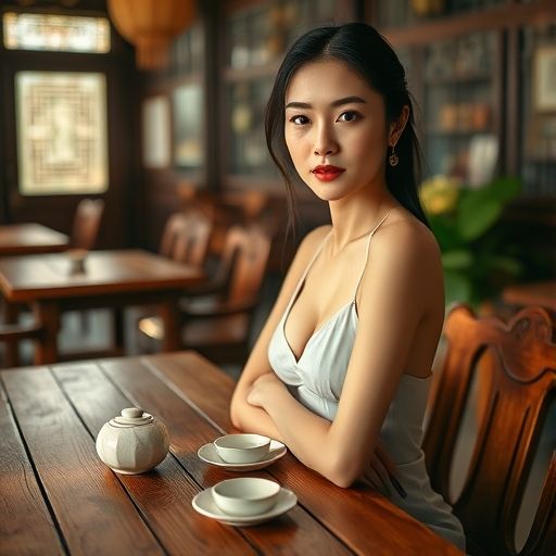 茶桌上摆放精致茶具