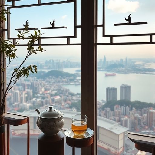 深圳湾畔高端喝茶工作室窗景