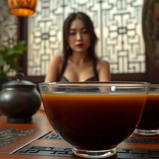 茶室普洱茶汤特写