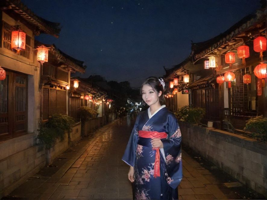都市夜景霓虹灯光 俯视视角 赛博朋克风格 城市天际线背景