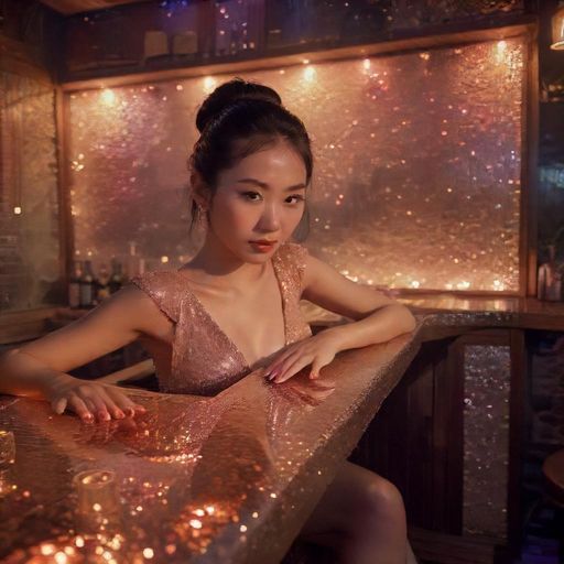 广州阡陌汇夜场桑拿会所的复古酒吧台