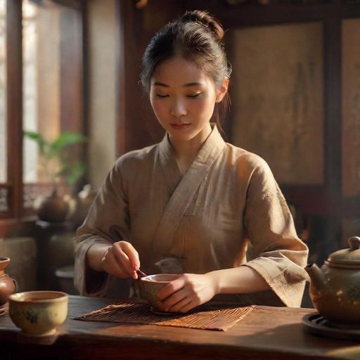 广州茶艺师泡茶特写