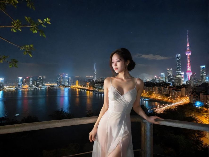 北京城市夜景，广角俯瞰，霓虹灯光璀璨，展现都市的繁华与生机。