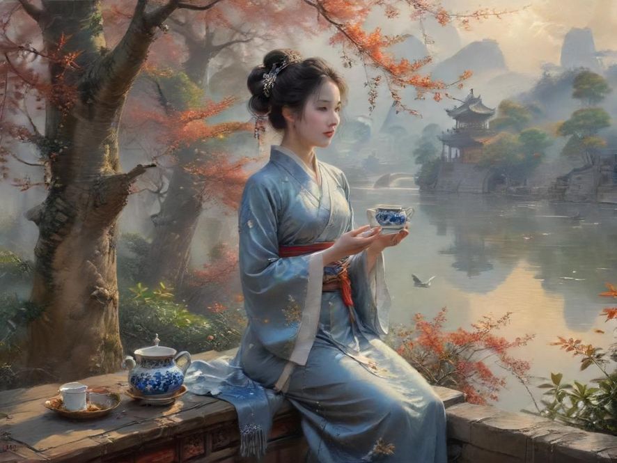 广州茶社内部复古环境
