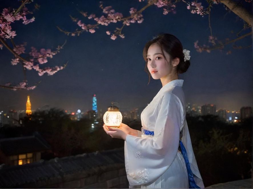 从远处眺望广州的璀璨夜景
