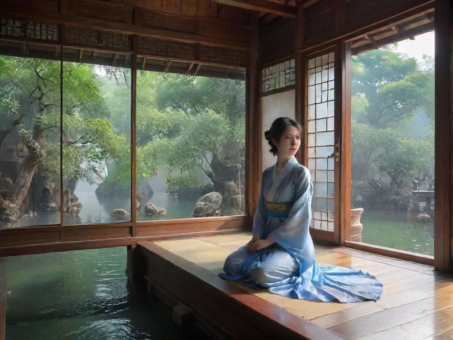 广州一家看起来很舒适的休闲水疗馆内部全景