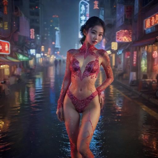天河区夜景，霓虹闪烁的繁华街头