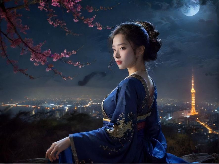 深圳璀璨的夜景，城市灯火辉煌，营造出奢华与享受的氛围。