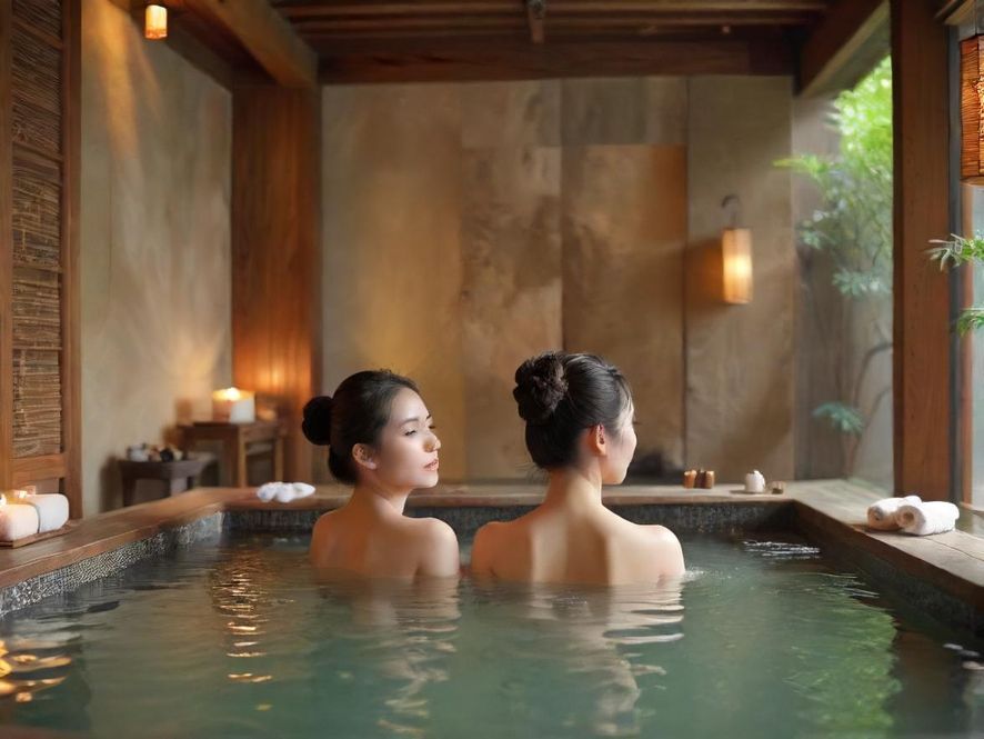高端SPA会所内景宁静舒适的休闲区