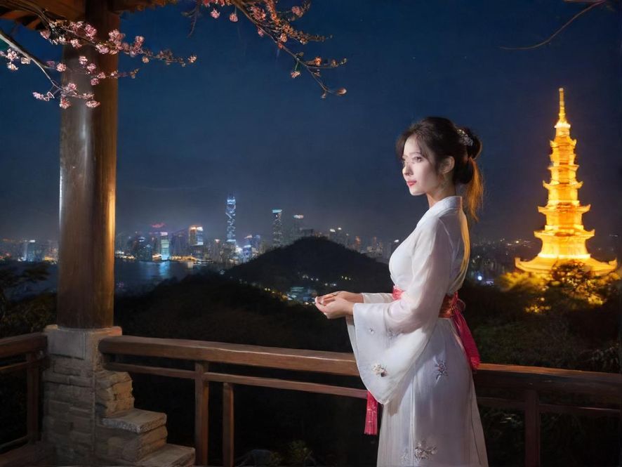 广州夜色下的休闲会所入口
