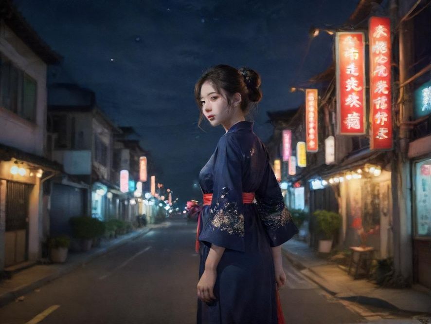 广州新塘夜色街景