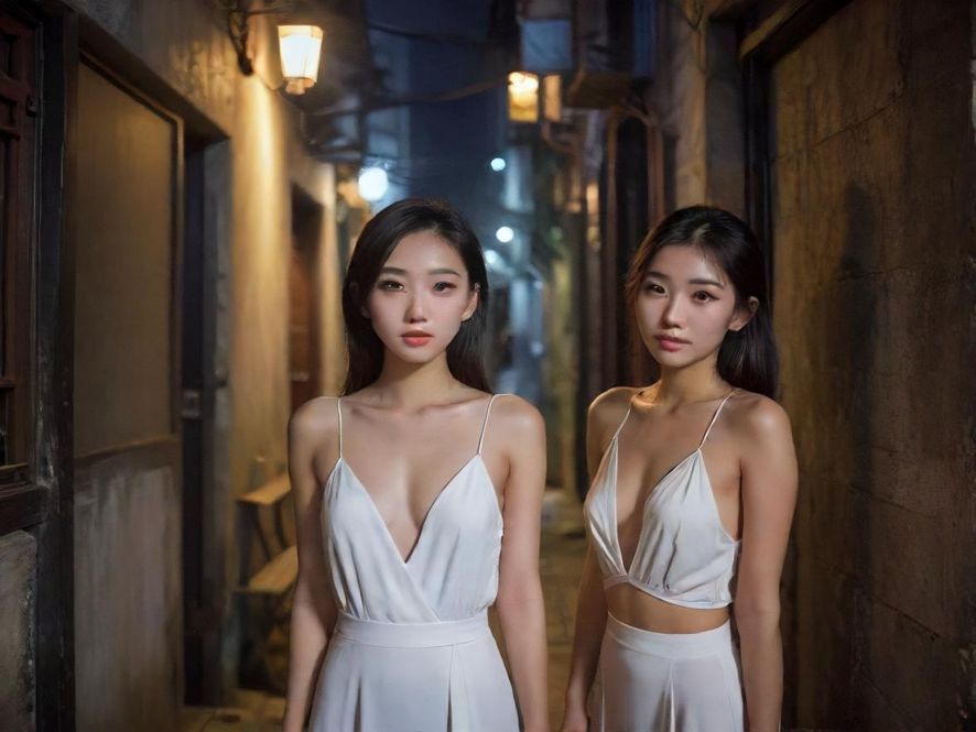 广州老城区深处一条幽静的小巷，光影斑驳，充满电影般的神秘感。