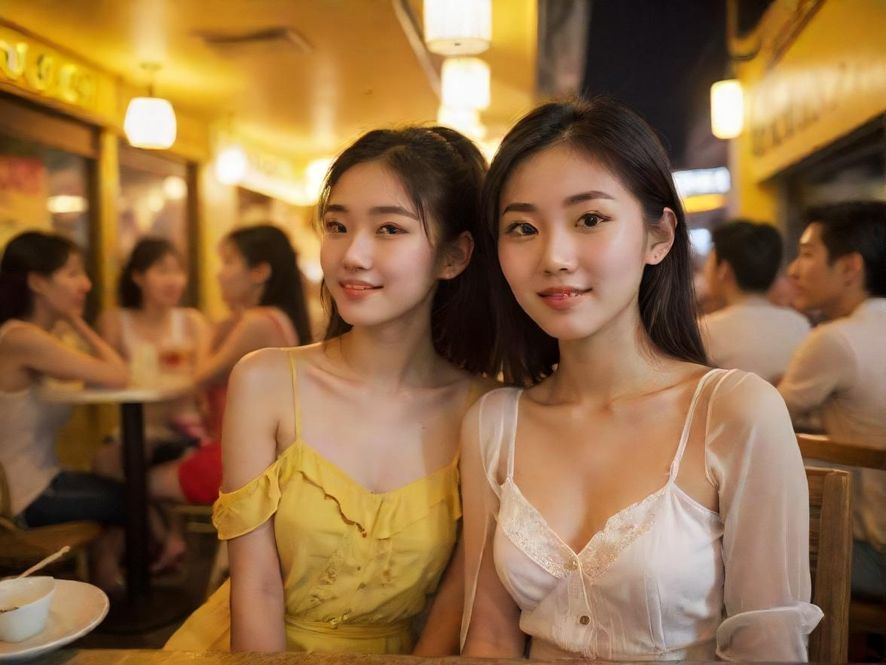 深圳休闲娱乐场景城市街头咖啡厅一角