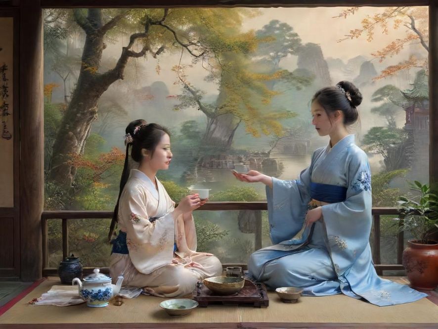 广州一家品茶会所内部，柔和的灯光下，舒适的沙发和茶几营造出放松的氛围。