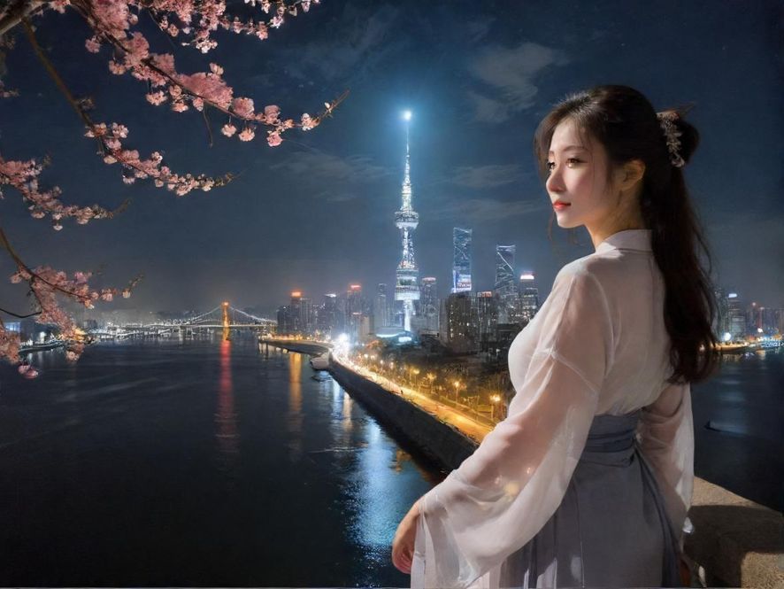 广州夜景中的休闲娱乐场所
