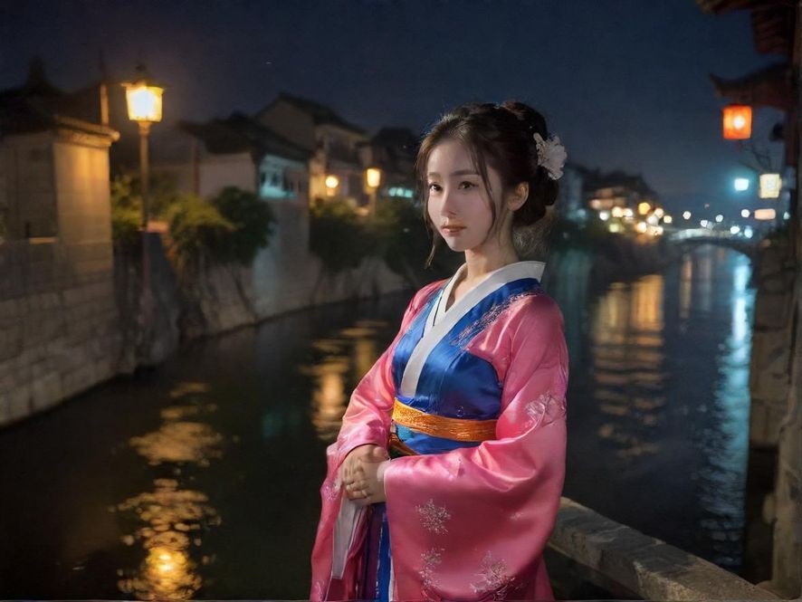 广东夜色下的街道，霓虹灯影绰绰，暗示着城市中隐藏的角落。