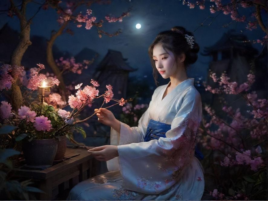 广州百花园社区夜景