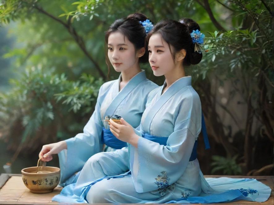 在广州一间装饰典雅的私密茶座里，一对年轻男女面对面坐着，轻声交谈，茶具摆放在他们之间，整个空间弥漫着温馨的暖色调，显得格外舒适。
