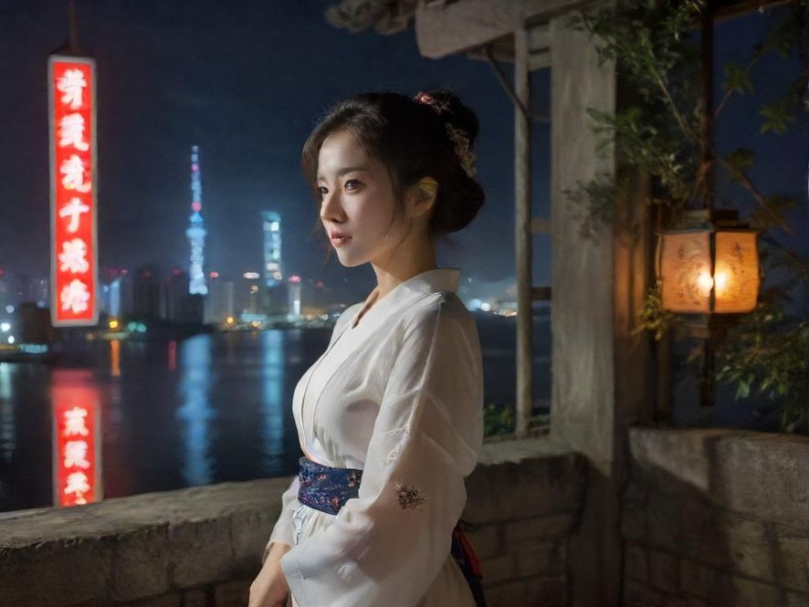 深圳夜色中的抽象连接