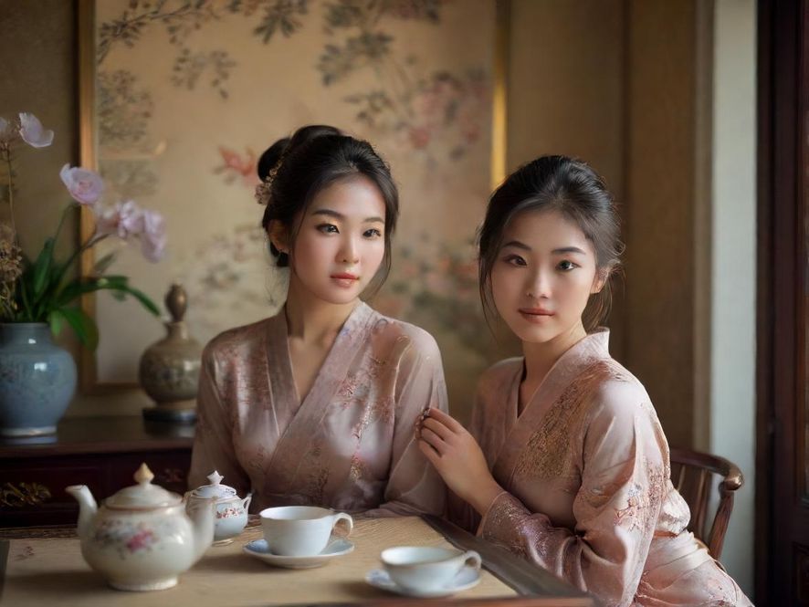 深圳光明喝茶模特商务场景