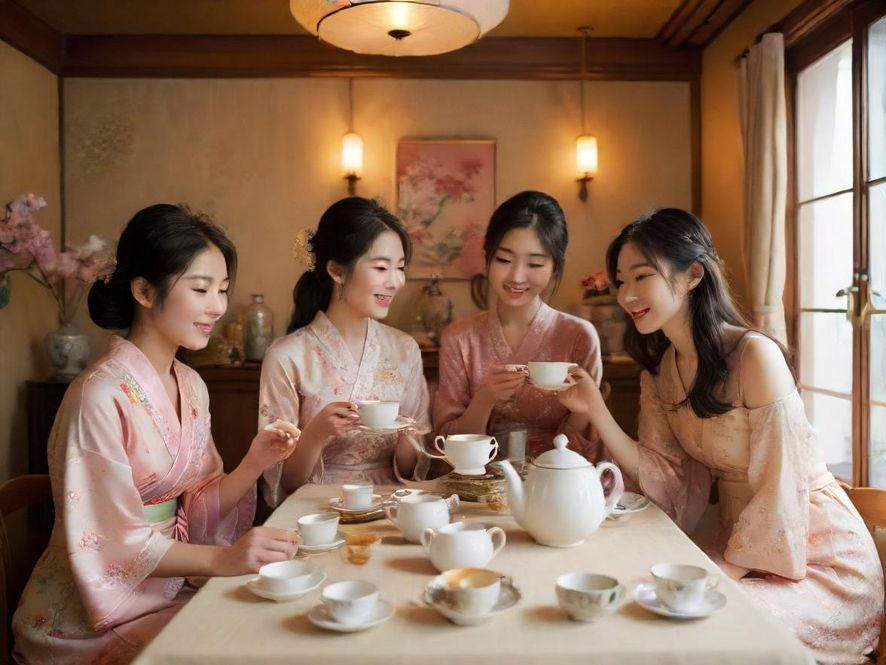 花社区会员茶话会温馨场景