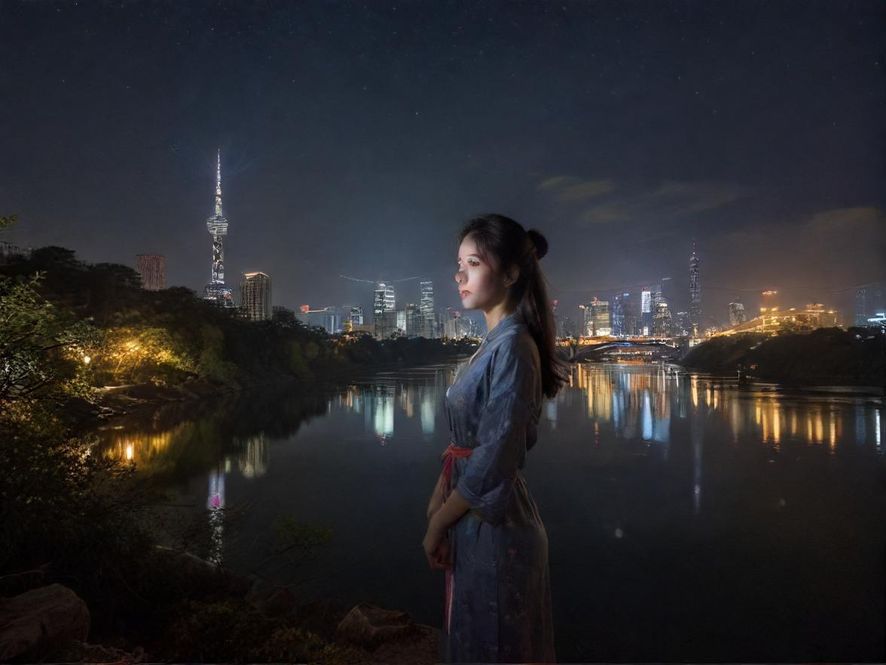 深圳一家私密会所的走廊，夜色中显得静谧而神秘。