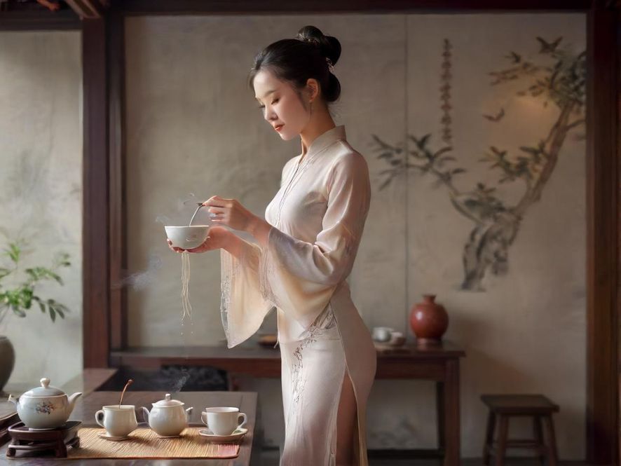 龙华茶室现代简约风格茶艺表演