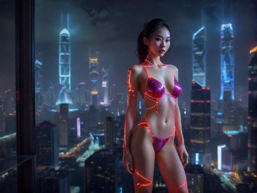 深圳夜场霓虹灯光下的都市魅力