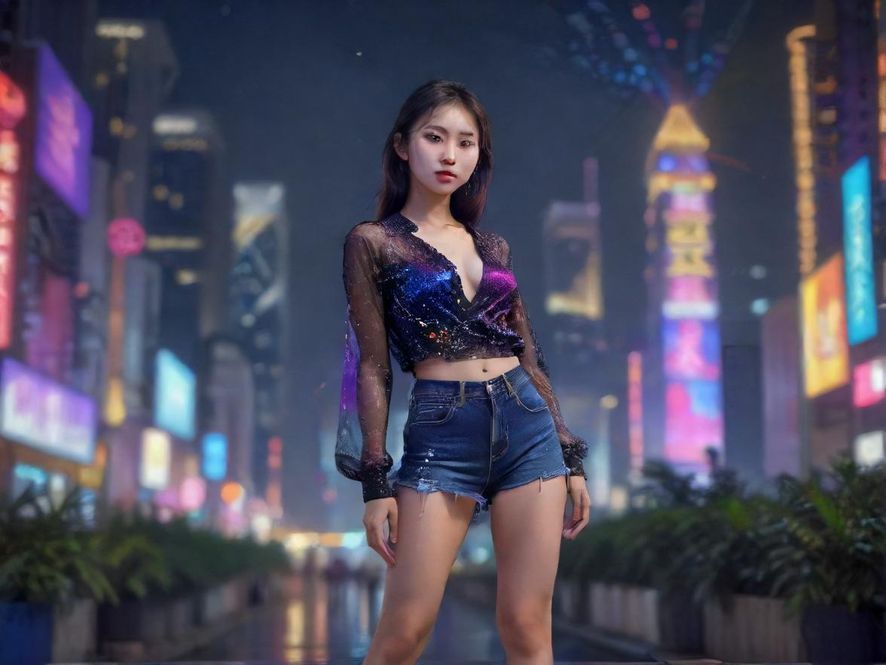 广州天河繁华的夜景，高楼林立，灯光璀璨，象征着都市的喧嚣与隐藏的秘密
