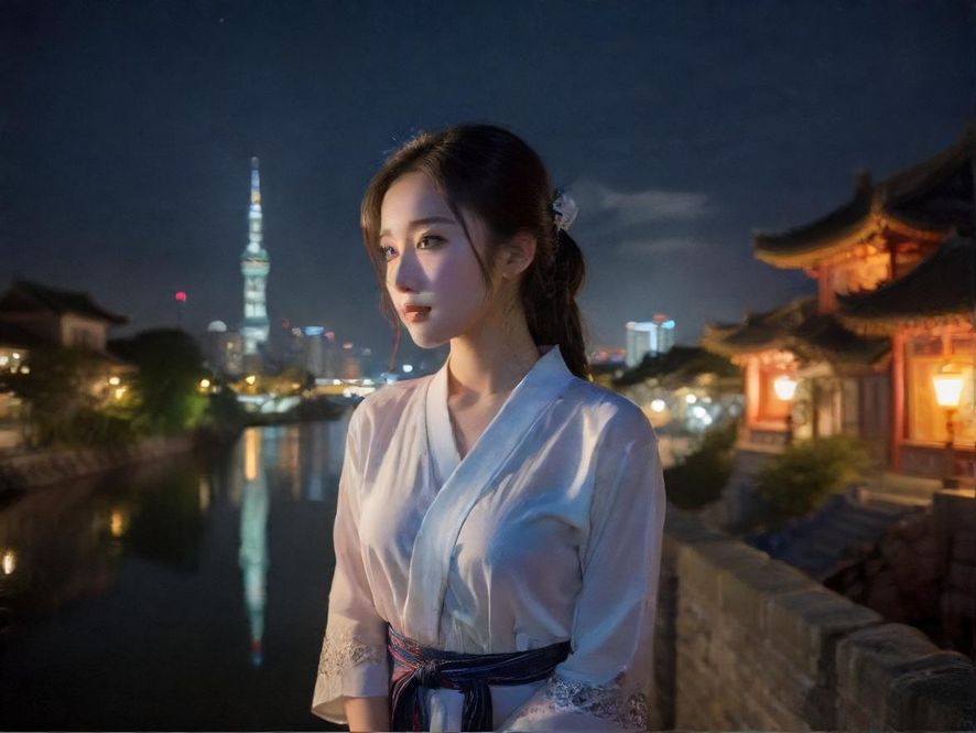 南京璀璨的夜景城市景观