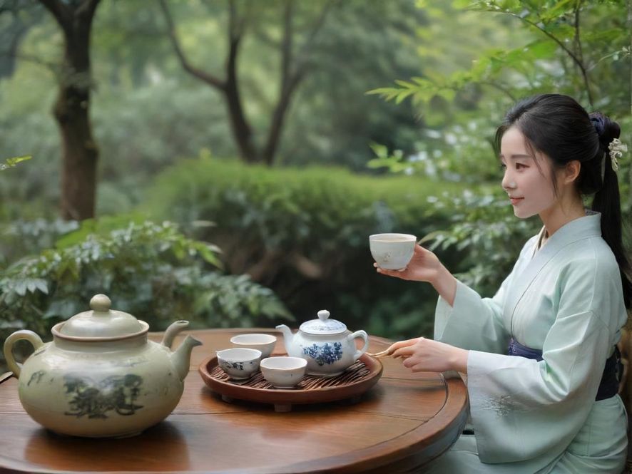 广州白云品茶会所茶艺师表演瞬间