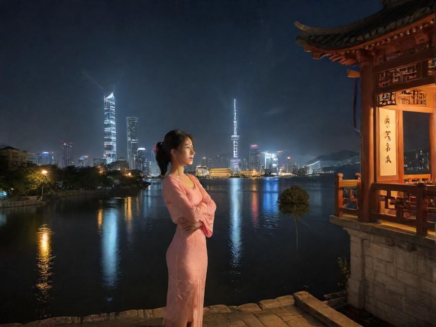 上海夜色下的都市景观