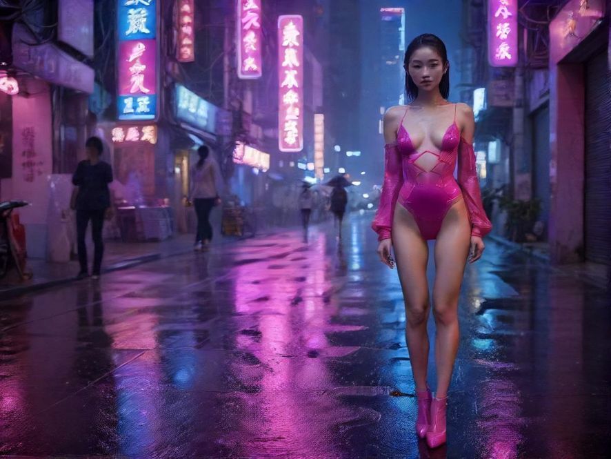 深圳夜景下的信息流交织