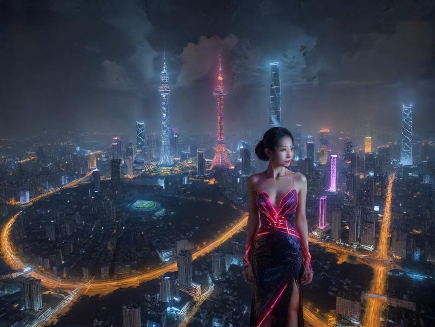 广州夜景俯瞰