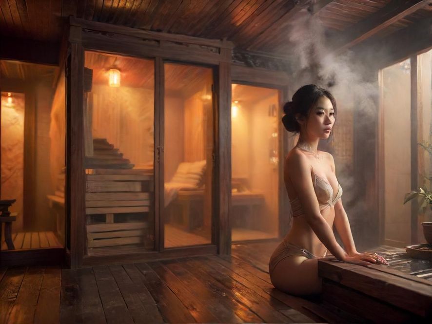 广州隐藏茶社桑拿汗蒸场景