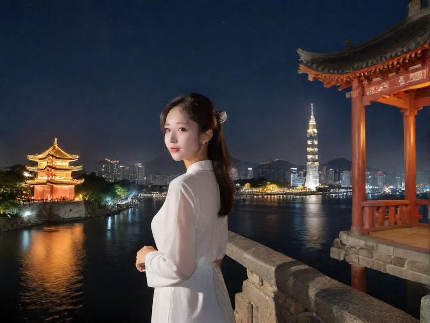 广州夜色下的休闲会所入口