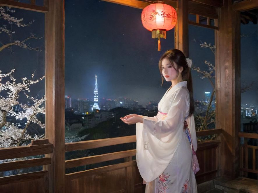 深圳都市夜景下的放松时刻,感受片刻宁静