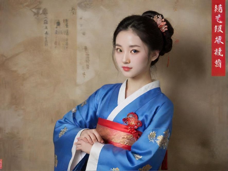 一位温柔的女子在雅致的包间中放松
